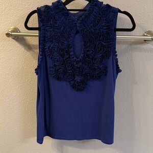 Embellished L Blue Sleeveless Top